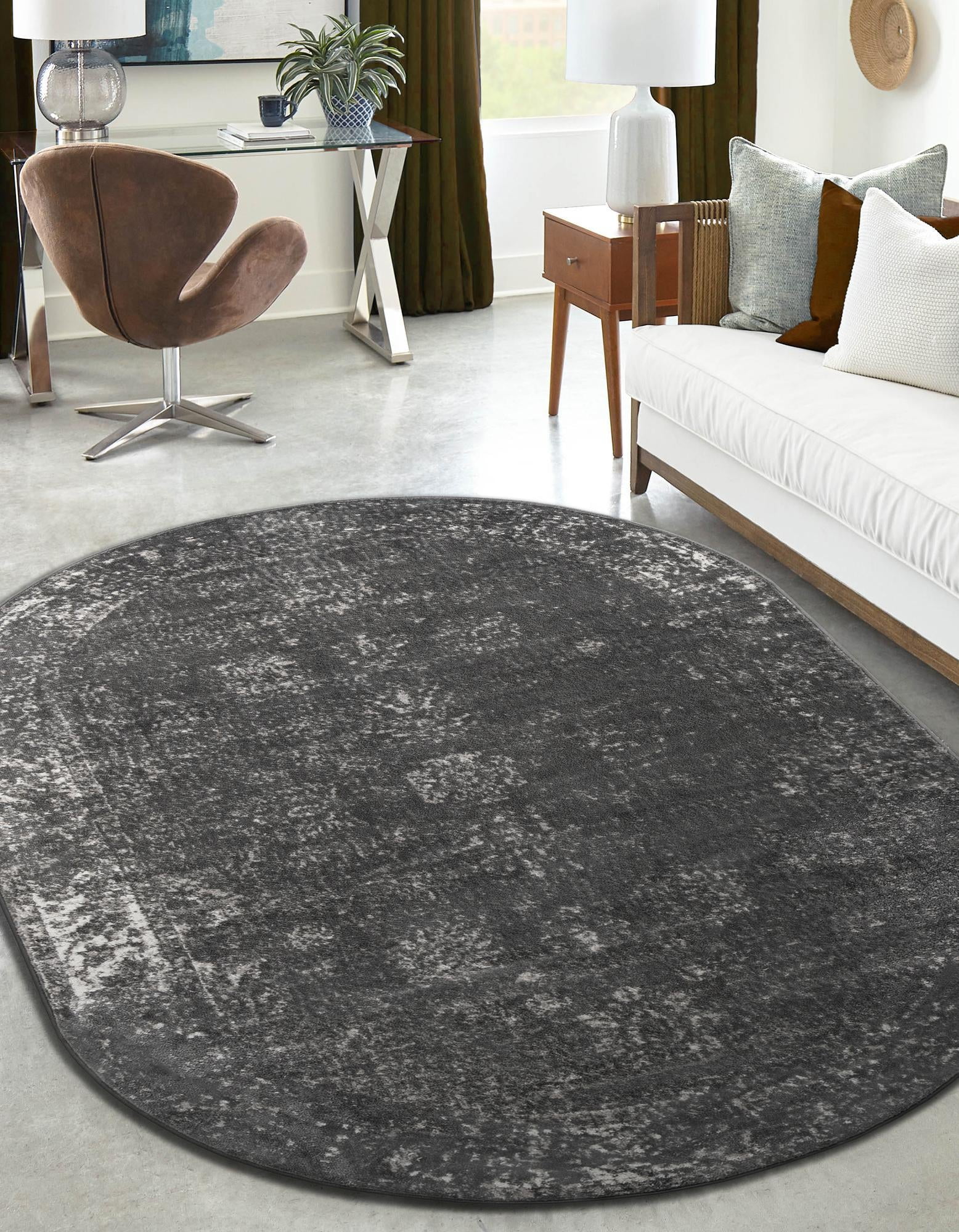 Unique Loom Sofia Collection Area Rug Casino (7' 10" x 10' Oval Dark