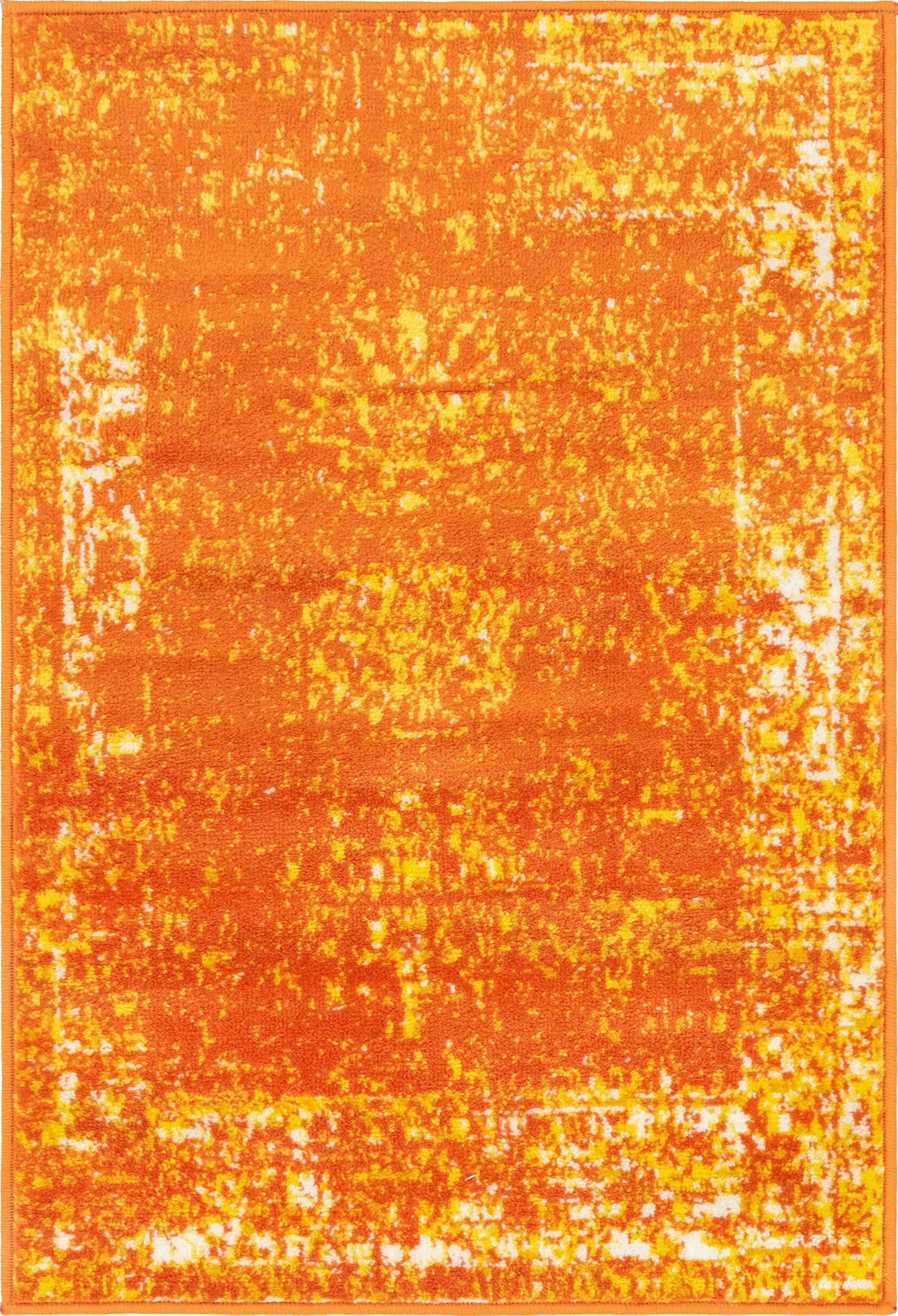 Casino Sofia Chic Orange Synthetic 2'2" x 3'1" Indoor Rug