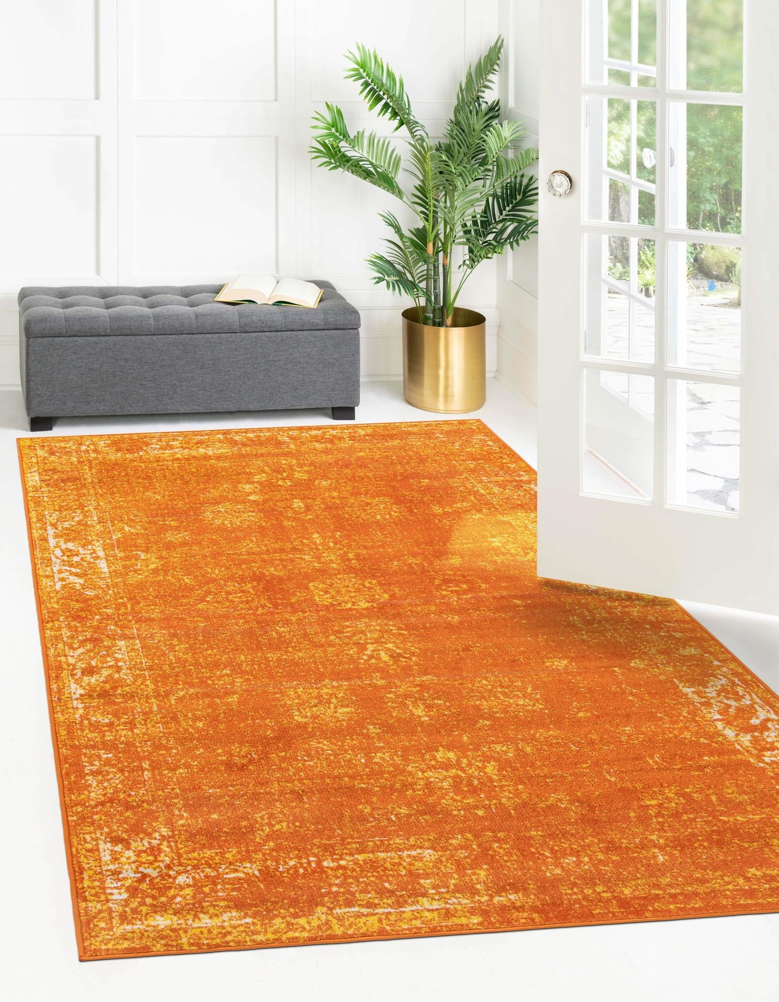 Casino Sofia Vintage Orange Rectangular Area Rug