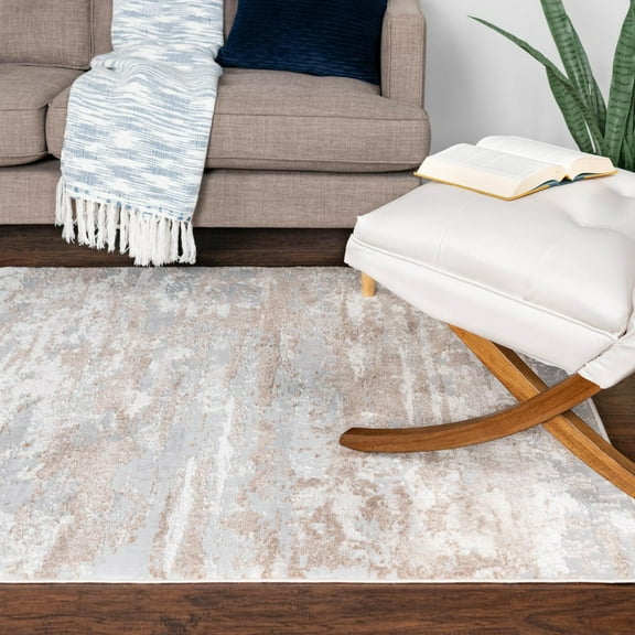 Unique Loom Caspian Collection Area Rug - Atyrau (8' x 10' Rectangle Beige/Gray)