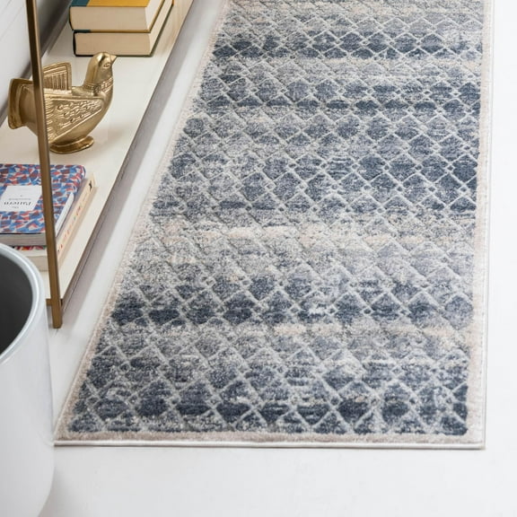 Unique Loom Caspian Collection Area Rug - Babolsar (2' 2" x 6' 1" Runner Gray/Blue)