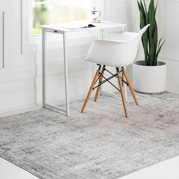 Unique Loom Caspian Collection Area Rug - Baku (9' x 12' 2" Rectangle Gray/Silver)