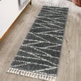 thumbnail image 1 of Unique Loom Serenity Shag Collection Area Rug - Castries (2' x 6' Runner Gray/Ivory), 1 of 9