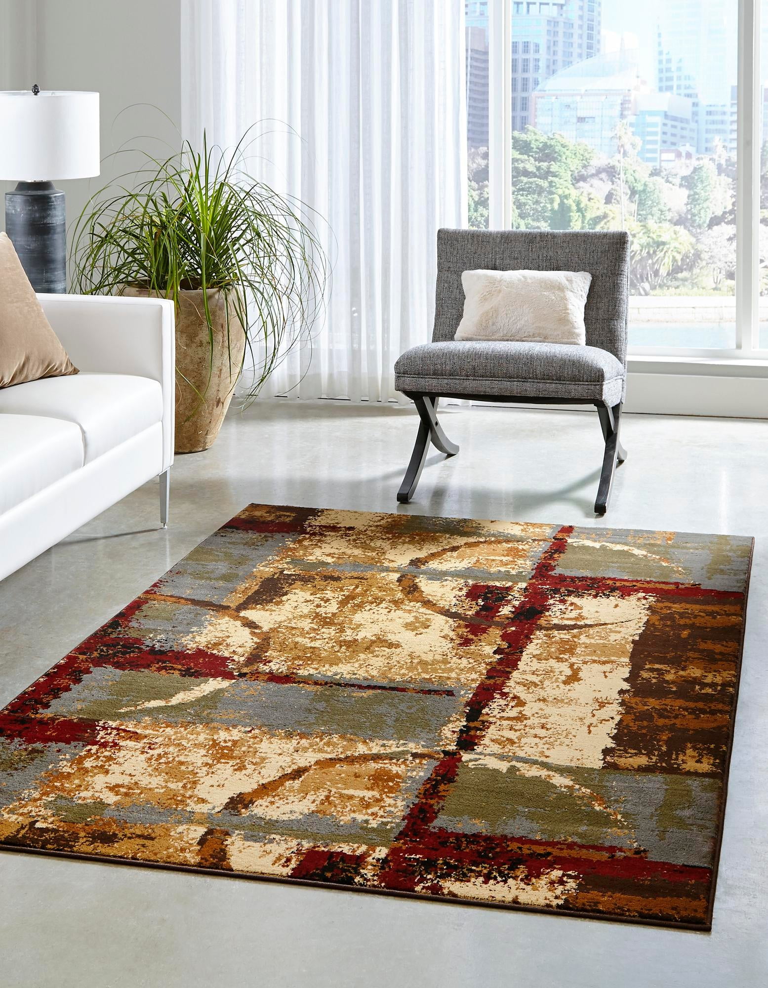 Unique Loom Catuai Barista Rug Multi/Brown 7' 10" x 10' Rectangle