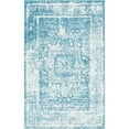 thumbnail image 1 of Unique Loom Cavalli Rosso Rug Blue/Ivory 4' 1" x 6' 1" Rectangle Border Comfort Perfect For Living Room Bed Room Dining Room Office, 1 of 7