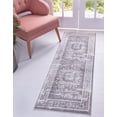 thumbnail image 1 of Unique Loom Cavalli Rosso Rug Gray/Ivory 2' 7" x 10' Runner Border Comfort Perfect For Bathroom Hallway Mud Room Laundry Room, 1 of 8