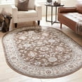 thumbnail image 1 of Unique Loom Charlotte Collection Area Rug - Carmel (4' 1" x 6' 1" Oval Brown/Ivory), 1 of 6