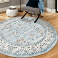 thumbnail image 1 of Unique Loom Charlotte Collection Area Rug - Carmel (6' 1" Round Aqua Blue/Terracotta), 1 of 6