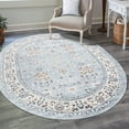 thumbnail image 1 of Unique Loom Charlotte Collection Area Rug - Carmel (7' 10" x 10' Oval Aqua Blue/Terracotta), 1 of 6