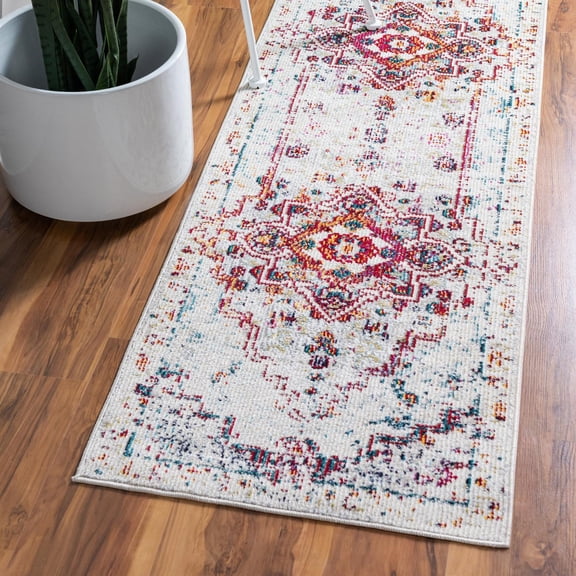 Unique Loom Charm Collection Area Rug - Unicorn (2' x 10' Runner Beige/Blue)