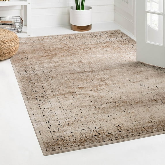 Unique Loom Chateau Collection Area Rug - Jefferson (5' 3" x 8' Rectangle Beige/Light Brown)
