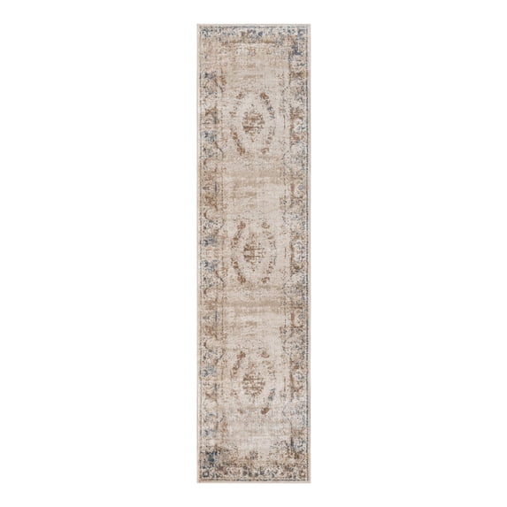 Unique Loom Chateau Collection Area Rug - Lincoln (2' 7" x 10' Runner Blue Cream/Brown)