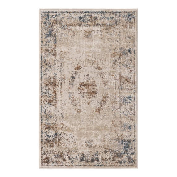 Unique Loom Chateau Collection Area Rug - Lincoln (2' x 3' 1" Rectangle Blue Cream/Brown)