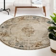 thumbnail image 1 of Unique Loom Chateau Collection Area Rug - Lincoln (4' 1" Round Blue Cream/Brown), 1 of 7