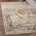 thumbnail image 1 of Unique Loom Chateau Collection Area Rug - Lincoln (6' 1" x 9' Rectangle Blue Cream/Brown), 1 of 7