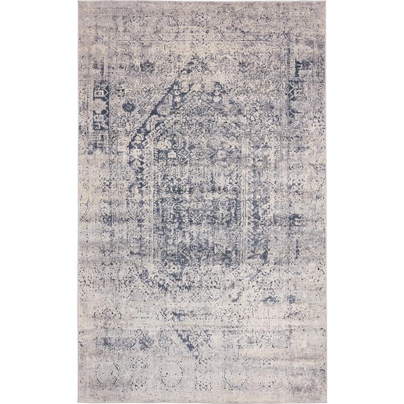 Unique Loom Chateau Quincy Rug, Navy Blue (5' 0 x 8' 0)