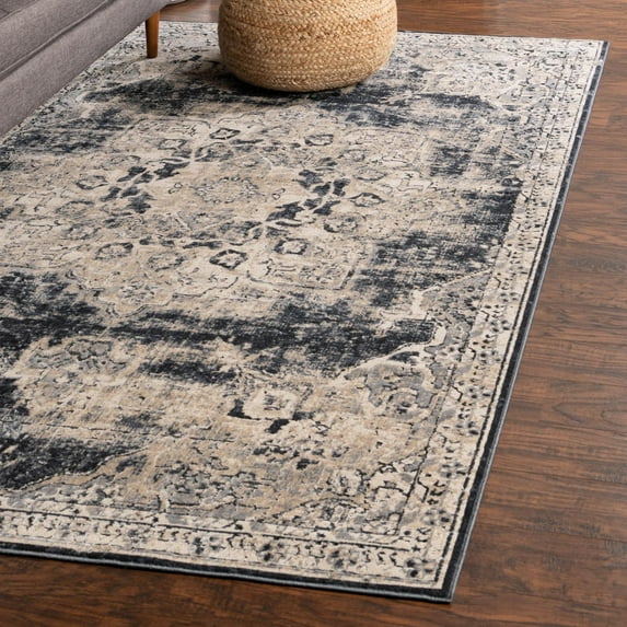 Unique Loom Chateau Collection Area Rug - Roosevelt (10' x 14' 5" Rectangle Navy Blue/Beige)