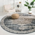 thumbnail image 1 of Unique Loom Chateau Collection Area Rug - Roosevelt (4' 1" Round Dark Blue/Beige), 1 of 7