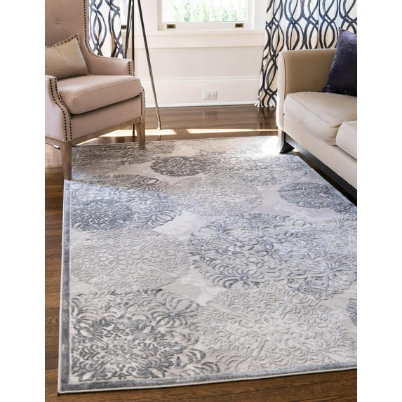 Unique Loom Chatsworth Aberdeen Rug Gray/Ivory 10' 4" x 14' 1" Rectangle Polka Dots Country Perfect For Living Room Bed Room Dining Room Office