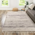 thumbnail image 1 of Unique Loom Chattanooga Cherokee Rug Sand/Gray 5' 3" x 8' Rectangle Textured Geometric Bohemian Perfect For Living Room Bed Room Dining Room Office, 1 of 8