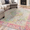 thumbnail image 1 of Unique Loom Chenille Jute Collection Area Rug - Amba (2' x 3' 1" Rectangle Ivory Pink/Navy Blue), 1 of 6
