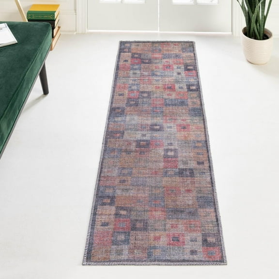 Unique Loom Sisu Collection Area Rug - Chennai (2' 7" x 14' Runner Multi/Brown)