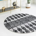 thumbnail image 1 of Unique Loom Cherokee Collection Area Rug - Asheville (4' Round Black/Ivory), 1 of 13