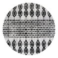 thumbnail image 1 of Unique Loom Cherokee Collection Area Rug - Asheville (7' Round Black/Ivory), 1 of 12