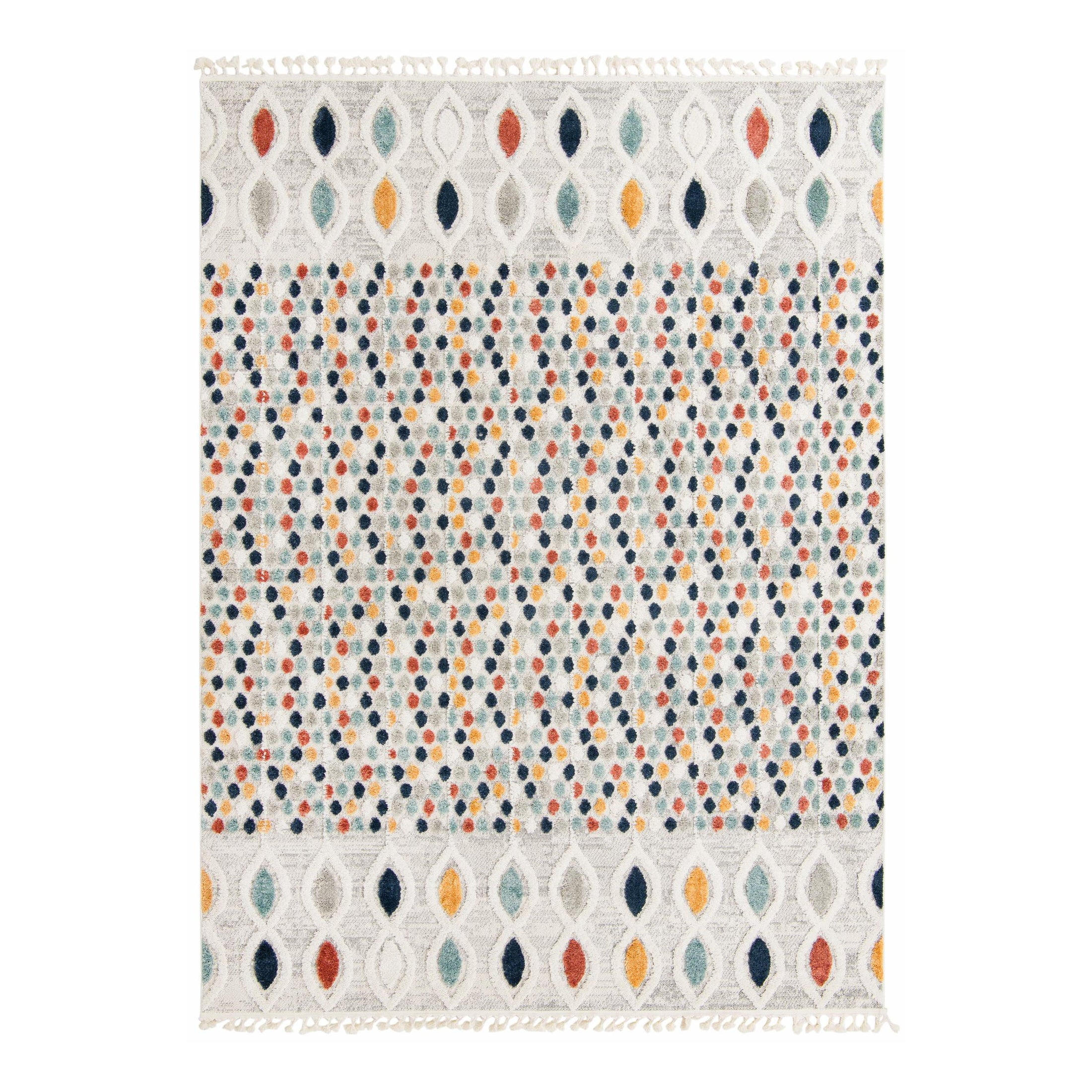 Braided Black and Multicolor Geometric Rectangular 9' x 12' Synthetic Rug