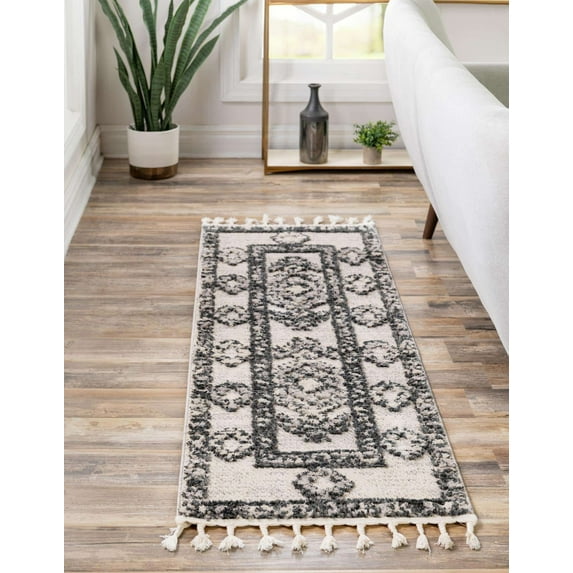 Unique Loom Cherokee Collection Area Rug - Boone (2' x 8' Runner Sand/Gray)