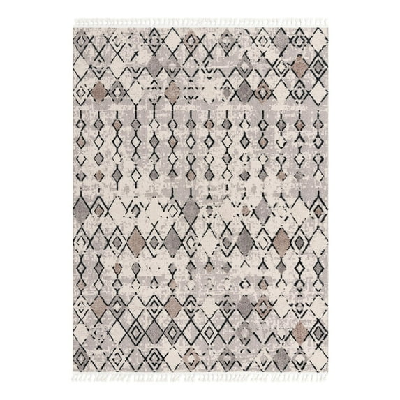 Unique Loom Cherokee Collection Area Rug - Clemson (9' x 12' Rectangle Sand/Ivory)