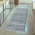 thumbnail image 1 of Unique Loom Chindi Chevron Collection Area Rug - Claire (2' 2" x 6' 1" Runner Denim/Light Blue), 1 of 7