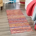 thumbnail image 1 of Unique Loom Chindi Chevron Collection Area Rug - Claire (2' 2" x 6' 1" Runner Multi/Black), 1 of 6