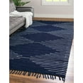 thumbnail image 1 of Unique Loom Chindi Cotton Collection Area Rug - Briah (5' 1" x 8' Rectangle Navy Blue/Ivory), 1 of 7