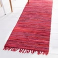 thumbnail image 1 of Unique Loom Chindi Cotton Collection Area Rug - Striped (2' 2" x 6' 7" Runner Red/Burgundy), 1 of 8