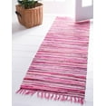 thumbnail image 1 of Unique Loom Chindi Cotton Collection Area Rug - Striped (2' 7" x 9' 10" Runner Pink/Burgundy), 1 of 6