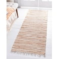 thumbnail image 1 of Unique Loom Chindi Cotton Collection Area Rug - Striped (2' x 6' Runner Beige/Ivory), 1 of 6