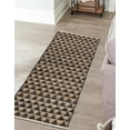 thumbnail image 1 of Unique Loom Chindi Jute Collection Area Rug (2' 2" x 6' 1" Runner Black/Natural), 1 of 7