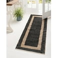 thumbnail image 1 of Unique Loom Chindi Jute Collection Area Rug (2' 2" x 6' 1" Runner Black/Navy Blue), 1 of 6