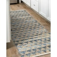 thumbnail image 1 of Unique Loom Chindi Jute Collection Area Rug (2' 2" x 6' 1" Runner Navy Blue/Natural), 1 of 6