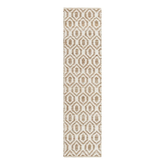 Unique Loom Chindi Jute Collection Area Rug (2' 7" x 10' Runner White/Natural)