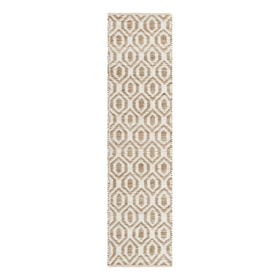 Unique Loom Chindi Jute Collection Area Rug (2' 7" x 10' Runner White/Natural)