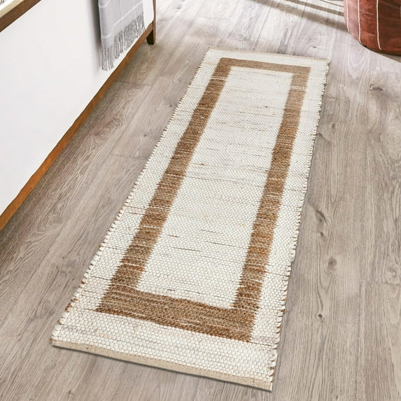 Unique Loom Chindi Jute Collection Area Rug (3' 3" x 5' 1" Rectangle Natural/Ivory)