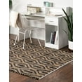 thumbnail image 1 of Unique Loom Chindi Jute Collection Area Rug (5' 1" x 8' Rectangle Black/Navy Blue), 1 of 7