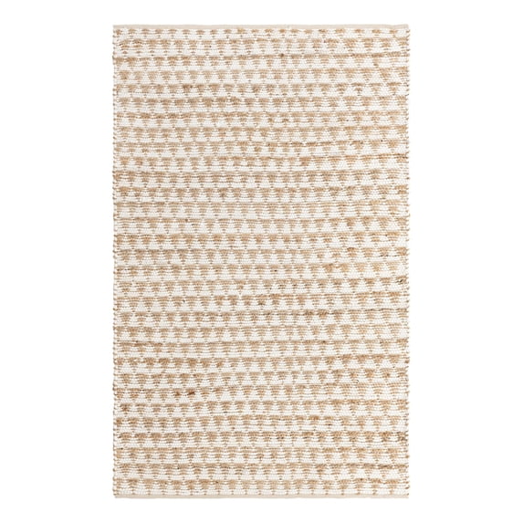 Unique Loom Chindi Jute Collection Area Rug (5' 1" x 8' Rectangle White/Natural)