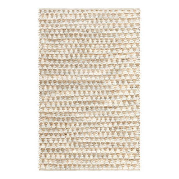 Unique Loom Chindi Jute Collection Area Rug (5' 1" x 8' Rectangle White/Natural)