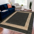 thumbnail image 1 of Unique Loom Chindi Jute Collection Area Rug (7' 1" x 10' Rectangle Black/Navy Blue), 1 of 13