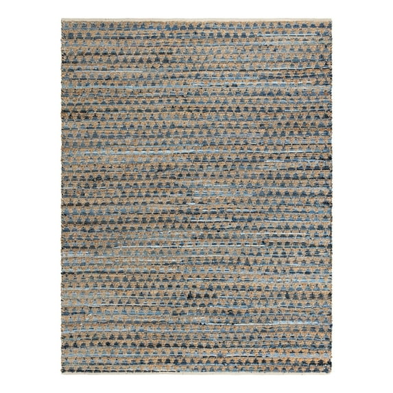 Unique Loom Chindi Jute Collection Area Rug (8' x 11' Rectangle Navy Blue/Natural)