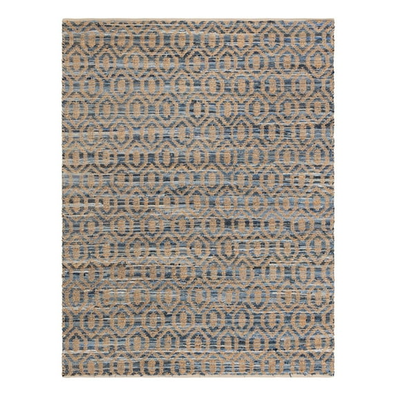 Unique Loom Chindi Jute Collection Area Rug (8' x 11' Rectangle Navy Blue)