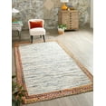 thumbnail image 1 of Unique Loom Chindi Jute Collection Area Rug - Striped (5' 1" x 8' Rectangle Ivory/Blue), 1 of 6